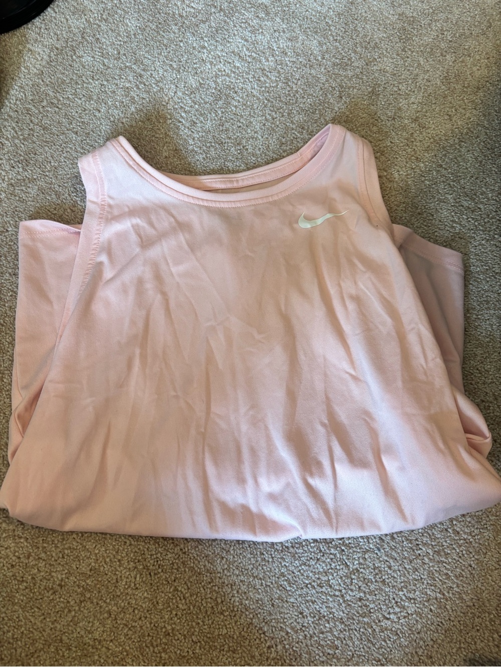 Nike Women's Light Pink Athletic Tank with White Swoosh